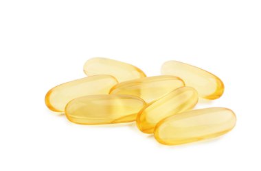 Beyaz arkaplanda D-3 vitaminleri izole edildi