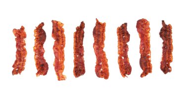 beyaz izole jambon pişmiş dilimleri