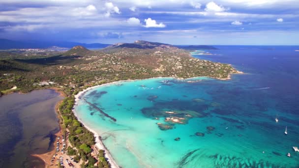 Beste Stranden Van Corsica Eiland Luchtfoto Video Van Het Prachtige — Stockvideo