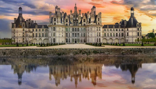 Frankrike Loire Dalen Vackraste Medeltida Slott Chambord Största Mästerverk Renässans — Stockfoto