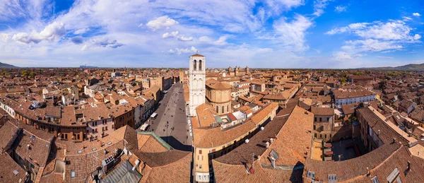 Ferrara Gyönyörű Középkori Város Emilia Romagna Olaszország Légi Drón Videó — Stock Fotó
