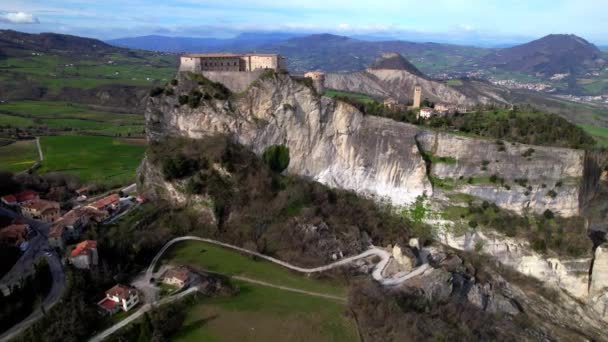 Unieke Mooie Plaatsen Van Italië Emilia Romagna Regio Luchtfoto Drone — Stockvideo