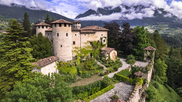 Talya Nın Manzaralı Ortaçağ Kaleleri Trentino Bölgesindeki Castel Campo Trento — Stok fotoğraf