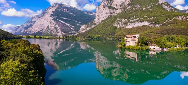 Güzel Toblino Gölü Talya Nın Trentino Kentindeki Romantik Göllerden Biri — Stok fotoğraf