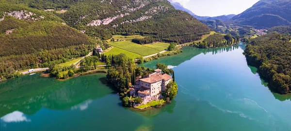 Beautiful Toblino Lake Considered One Most Romantic Lakes Trentino Italy — Stock Photo, Image