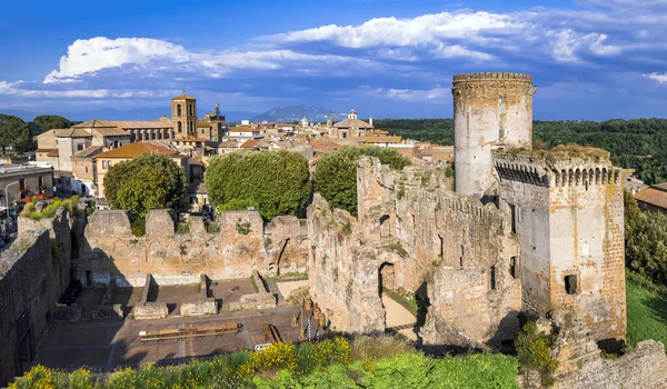 意大利旅游和地标 Viterbo省Tuscia著名的Etruscan城市Nepi 受欢迎的旅游胜地和旅游胜地 空中无人驾驶飞机视图 — 图库照片