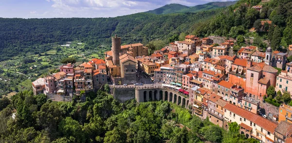 Πιο Γραφικά Χωριά Της Ιταλίας Εναέρια Άποψη Drone Του Χωριού — Φωτογραφία Αρχείου