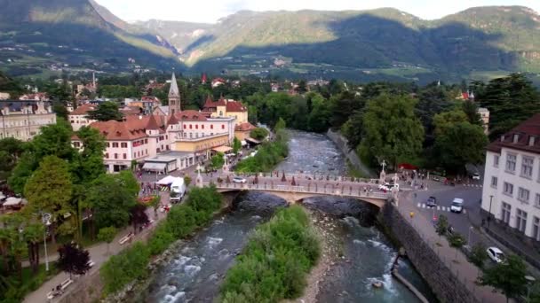 Bellissima Città Merano Rinomata Località Termale Italia Alto Adige Provincia — Video Stock