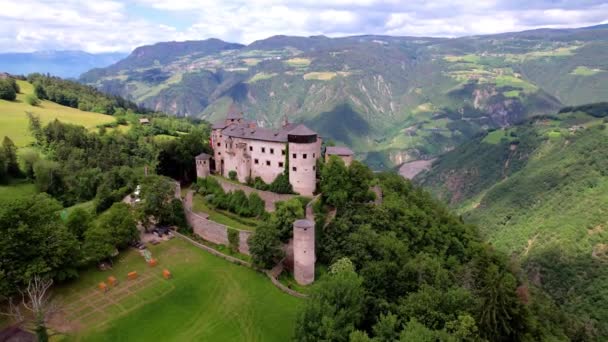 Vackra Medeltida Slott Norra Italien Alto Adige Sydtyrolen Regionen Presule — Stockvideo