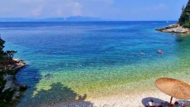 Γραφικό Νησί Των Παξών Υπέροχες Παραλίες Όμορφο Κόλπο Του Λεβεχίου — Αρχείο Βίντεο