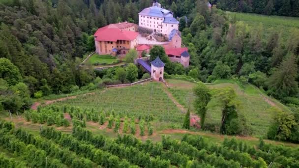 Châteaux Médiévaux Pittoresques Conte Fées Italie Castel Bragher Dans Trentin — Video
