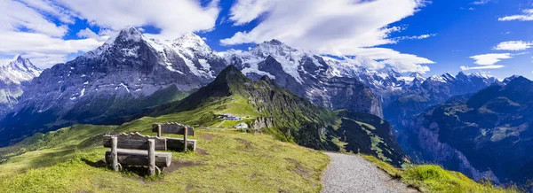 Paisagem Natural Suíça Scenic Snowy Alpes Montanhas Beleza Natureza Suíça — Fotografia de Stock