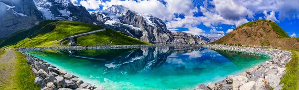 Incredibile Natura Svizzera Vista Panoramica Sul Lago Fallboden Con Acqua — Foto Stock
