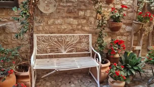 Vieux Villages Traditionnels Italie Ombrie Spello Ville Charmante Décoration Rues — Video