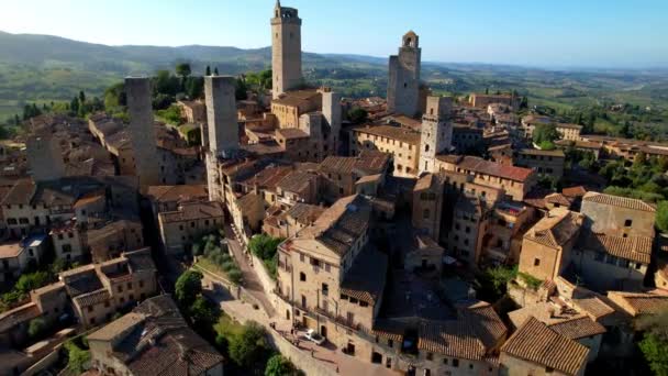 San Gimignano Une Des Belles Villes Médiévales Toscane Italie Drone — Video