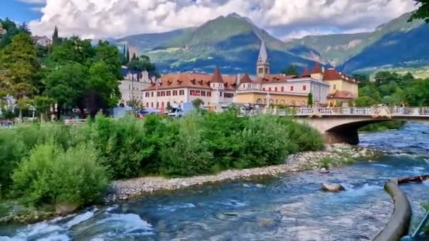 Bela Cidade Merano Cidade Popular Resort Spa Itália Sul Tirol — Vídeo de Stock
