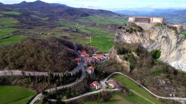 Unieke Mooie Plaatsen Van Italië Emilia Romagna Regio Luchtfoto Drone — Stockvideo
