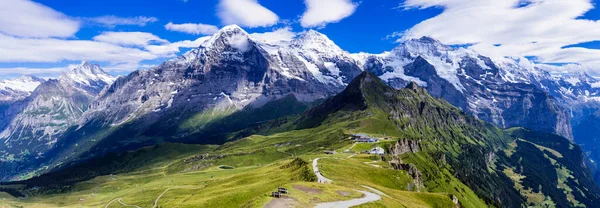 Paysage Naturel Suisse Montagnes Enneigées Pittoresques Des Alpes Beauté Dans — Photo