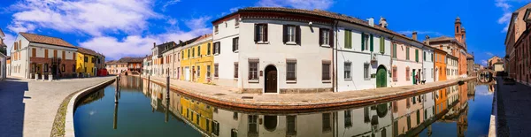 Comacchio Charmant Middeleeuws Stadje Met Straatgrachten Beroemd Als Klein Venetië — Stockfoto
