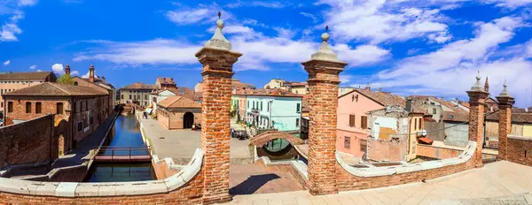 Comacchio Charmant Middeleeuws Dorp Met Straatgrachten Beroemd Als Little Venice — Stockfoto