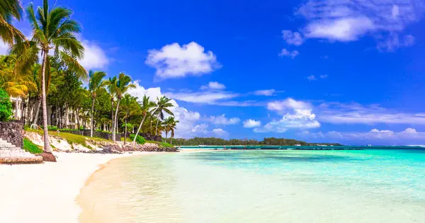Najlepsze Miejsce Tropiki Egzotyczne Tropikalne Krajobrazy Plażowe Wyspa Mauritius — Zdjęcie stockowe