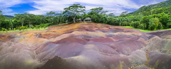 Exotic Nature Landmarks Mauritius Island Unique Seven Colours Earth National — Stock Photo, Image