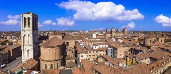 Bezienswaardigheden Van Italië Prachtig Middeleeuws Stadje Ferrara Emilia Romagna Luchtfoto — Stockfoto