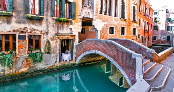 Ruas Canais Românticos Venezianos Pontes Veneza Itália — Fotografia de Stock