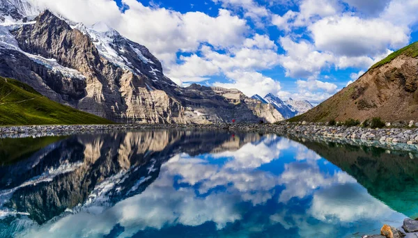 Suíça Natureza Vista Panorâmica Lago Fallboden Com Água Azul Turquesa — Fotografia de Stock
