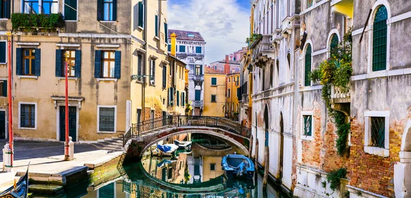 Романтичні Венеціанські Вулиці Канали Мости Венеції Італія Ліцензійні Стокові Зображення