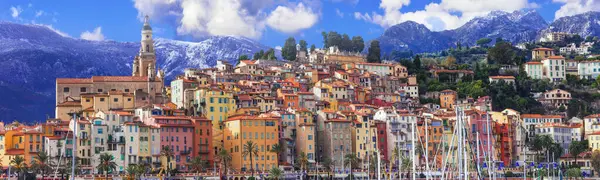 Menton Frankrike Den Franska Rivierans Pärla Färgglada Staden Lyxig Semester — Stockfoto