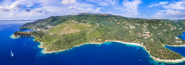 Греция Ионические Острова Природные Пейзажи Острова Корфу Вид Пляж Залив Лицензионные Стоковые Изображения
