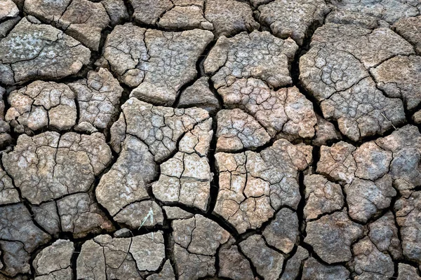 Сухая Поверхность Почвы Глубокими Трещинами Текстурированного Фона Сухая Потрескавшаяся Почва — стоковое фото