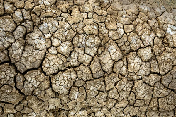 深い亀裂テクスチャの背景を持つ乾燥した土壌表面 乾燥して割れた土 気候変動 砂漠化だ クラックされた地球 グランジーのテクスチャドライクラッキングは地球を焦がしました 地球温暖化効果 — ストック写真
