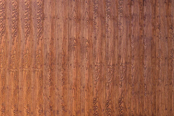 茶色のシェラの木パネルは 家の建設に使用される本物の木のようにパターン化されています 背景に美しい茶色のシェラの木の壁のテクスチャを使用します コピースペースと偽の木板テクスチャの背景 — ストック写真