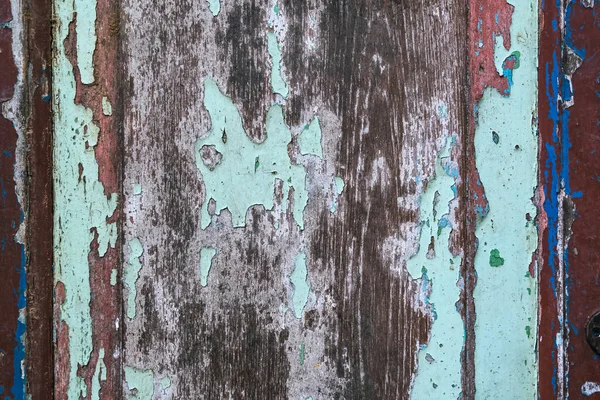 Colorido Craquelure Pintura Delaminada Sobre Fondo Puerta Madera Fondo Textura —  Fotos de Stock