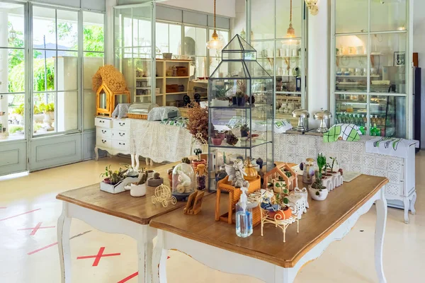 Kanchanaburi Tailandia Junio 2023 Hermosa Vista Interior Cafetería Moderna Estilo — Foto de Stock