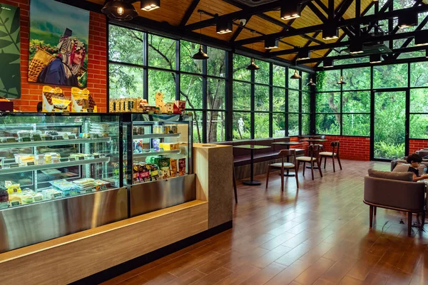 Kanchanaburi Tailandia Julio 2023 Hermosa Vista Interior Cafetería Café Amazon — Foto de Stock