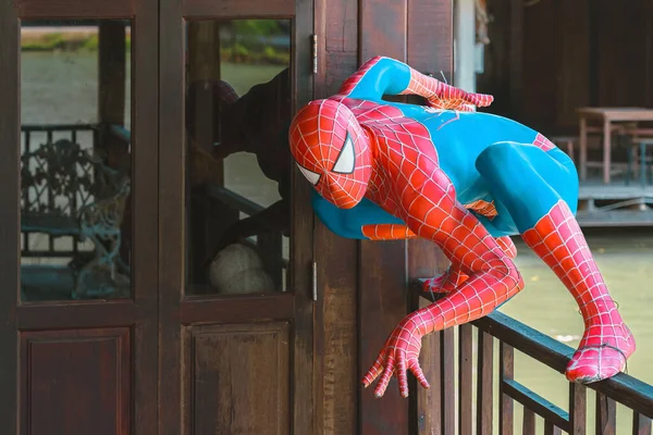 Rayong Thailand Sierpnia 2023 Piękny Posąg Spidermana Figurka Model Dekoracji Zdjęcia Stockowe bez tantiem