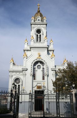 Balat İstanbul 'daki tarihi Bulgar Ortodoks Kilisesi Sveti Stefan' ın dış cephesi