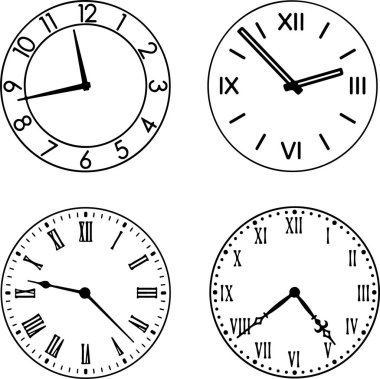 Piksel, yuvarlak duvar saati saat kronometresinin mükemmel simgesi. Beyaz şeffaf arkaplanda izole edilmiş ince çizgi simgeleri düz vektör çizimleri