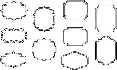 Piksel mükemmel klasik resim çerçeveleri seti. Yatay ve dikey çerçeve seçenekleri. İnce çizgi simgeleri, düz vektör çizimleri, şeffaf arkaplanda izole edilmiş.