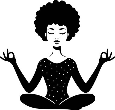 Meditasyon, rahatlama ve egzersiz yapan bir kadının vektör çizimi. Meditasyon, rahatlama, yoga, zen, maneviyat, kendini iyileştirme, refah, iyilik, dua, akıl sağlığı kavramı