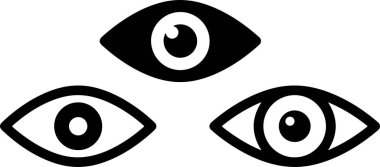 Piksel mükemmel ikon göz, görme, retine taraması. İnce çizgi simgeleri, düz vektör çizimleri. Beyaz, şeffaf arkaplanda izole