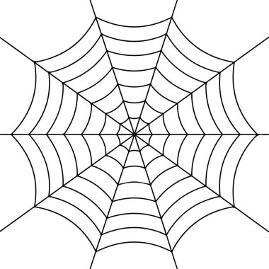 Örümcek örümcek ağı ağı. Basit düz vektör çizimi şeffaf veya beyaz arkaplanda izole edildi.