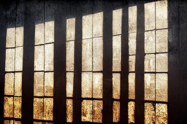 映画の照明と風化したテクスチャの壁のイラスト 茶色の金属パターン — ストック写真