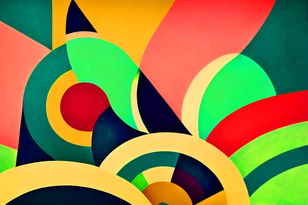 Ilustração Art Deco Brilhantemente Colorido Formas Geométricas Padrão — Fotografia de Stock