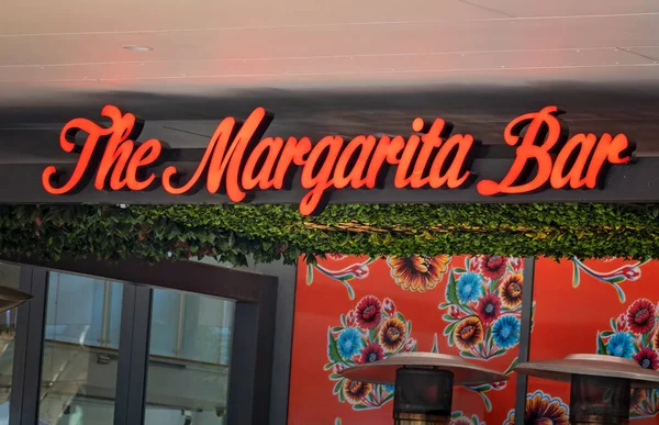 stock image Brisbane, Queensland, Australia - August 2022: Margarita Bar signage in bright red letters.