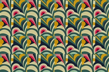 Kumaş, duvar kâğıdı ve dijital arkaplan olarak kullanılabilecek renkli, pürüzsüz tekrar eden desen. Yaratıcı çizim.