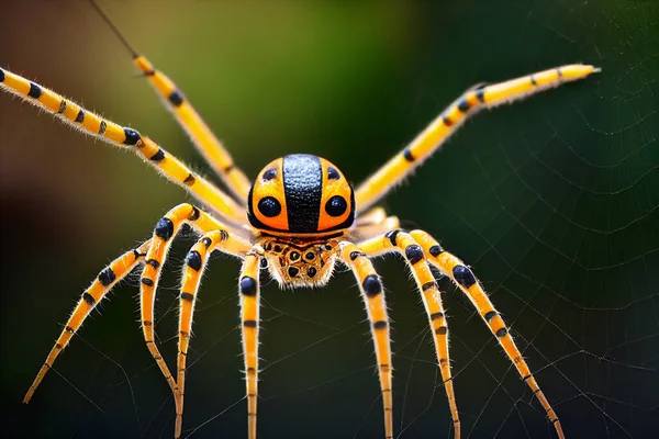 라크나 다리가 황금빛 거미를 상징하는 — 스톡 사진